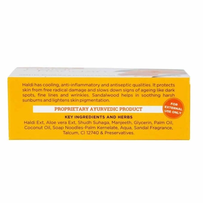 Zeep met Kurkuma en Sandelhout (75 gr), Haldi Chandan-zeep 75g white