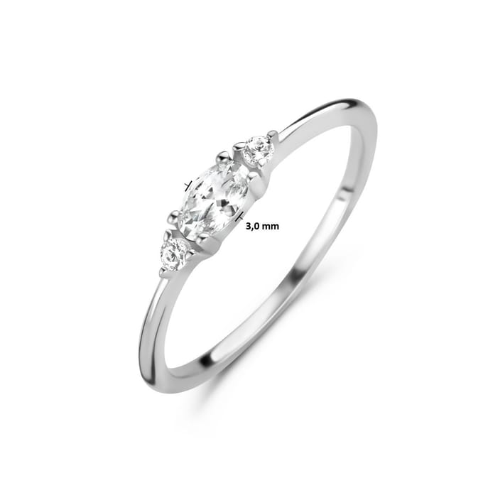 Gerhodineerd Zilver Ring Trilogie Met Zirkonia 1334786