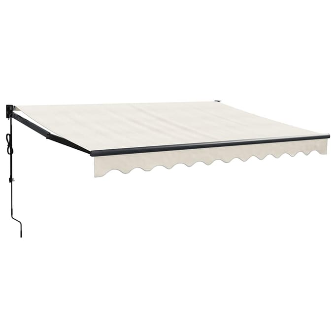 vidaXL - Uitschuifbare - luifel - Crème - met - Antraciet - Frame - 3,5 - x - 2,5 - m