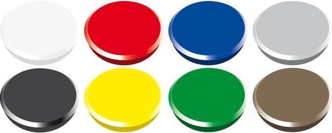 Magneet Alco 24mm rond doos a 10 stuks assorti