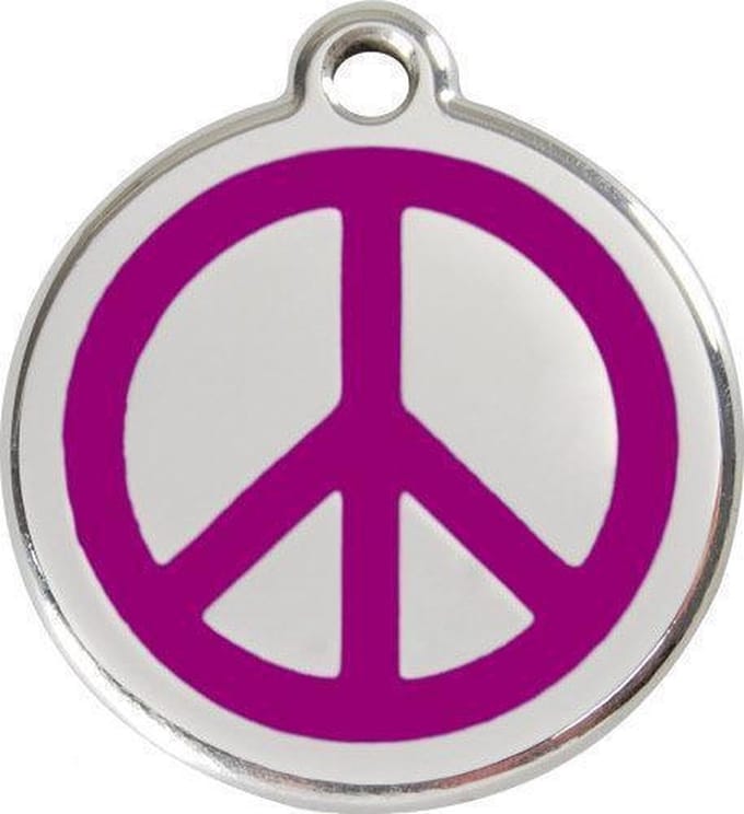 Red Dingo Hondenpenning 30 mm peace paars