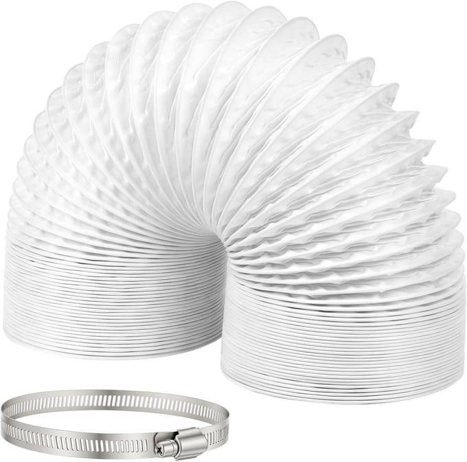 Afvoerslang - Ventilatieslang PVC - Luchtgeleiding - Intrekbaar ontwerp - 3 meter 100 mm - Wit