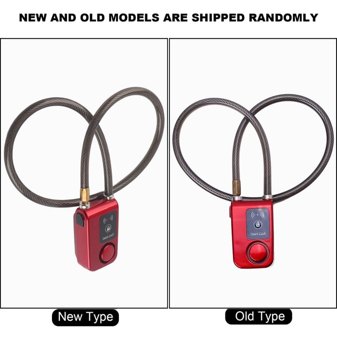 APP-bediening Bluetooth Smart Lock Anti-diefstal Alarm Kettingslot met 105dB Alarm (Rood) rood