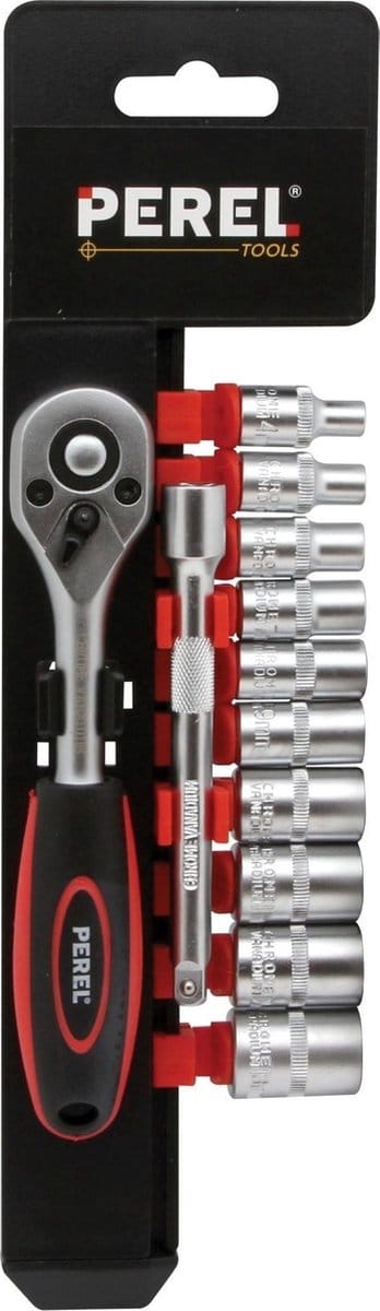 Toolland 1/4" RATELSCHROEVENDRAAIER MET 1/4" DOPPENSET - 12 st.
