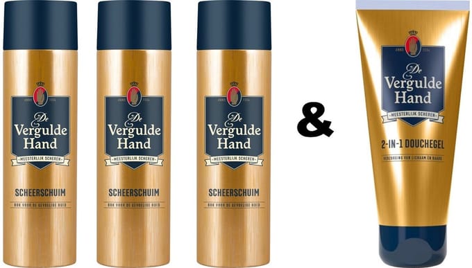 De Vergulde Hand Scheerschuim 3 x 250 ml & Douchegel 200 ml