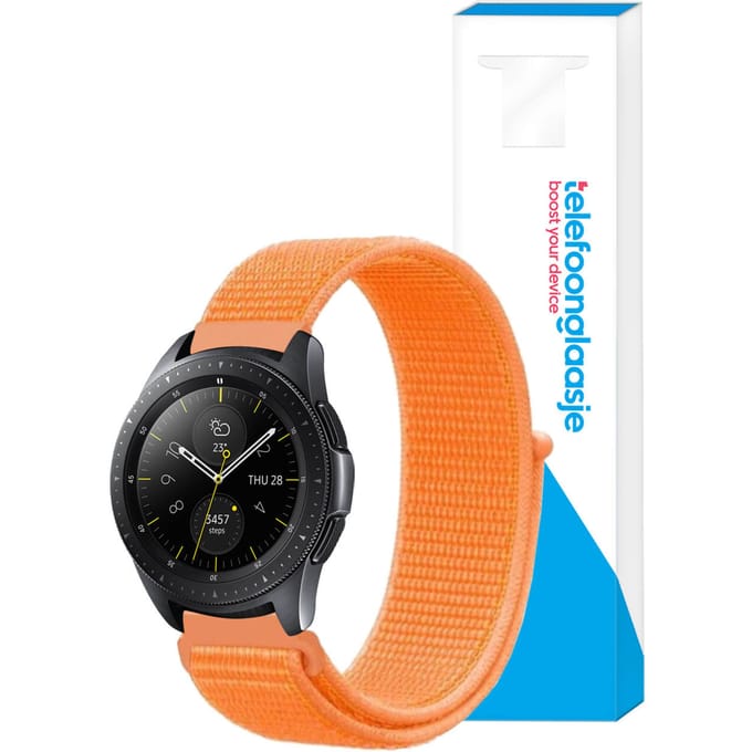 Nylon smartwatch bandje ? Oranje 20mm - Universeel