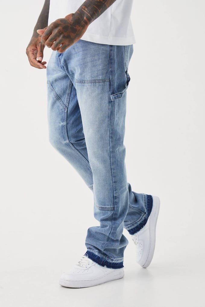Slim Rigid Flare Carpenter Jeans | Antique Blue | Size 44R