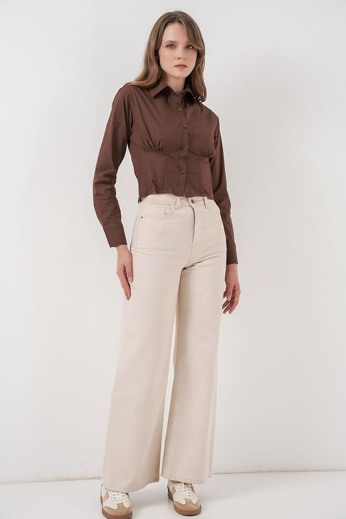 Slim Fit Poplin Overhemd met Korte Mouwen