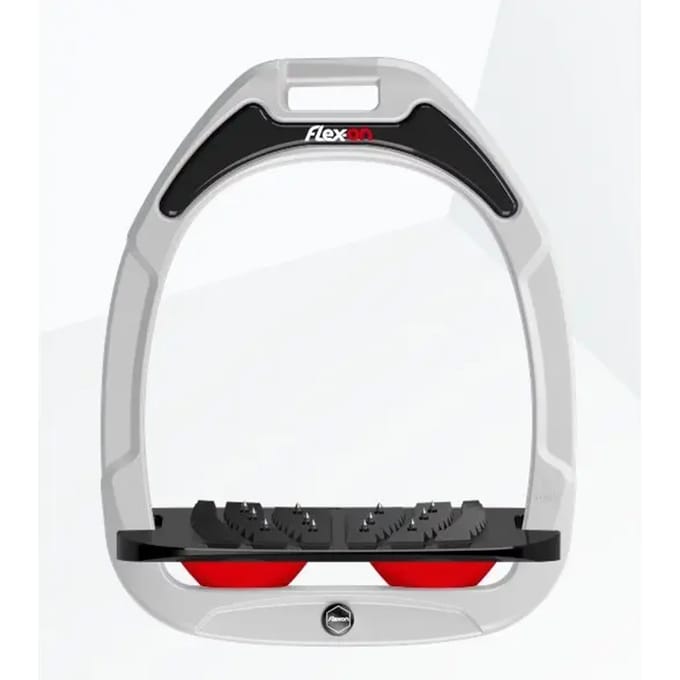 Ultra Grip Inclinatie Stirrup Wit/Zwart/Rood Flex-On Green Composite