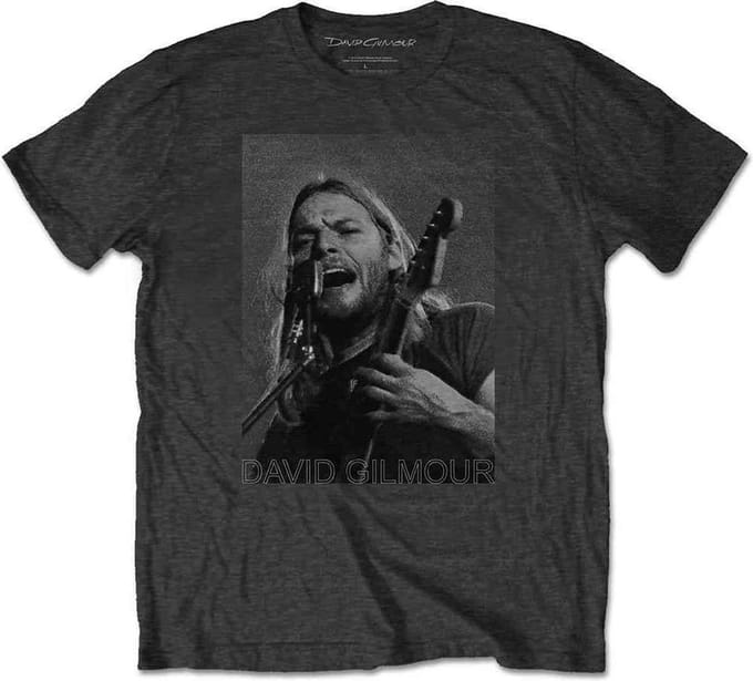 David Gilmour - On Microphone Half-tone Heren T-shirt - M - Grijs