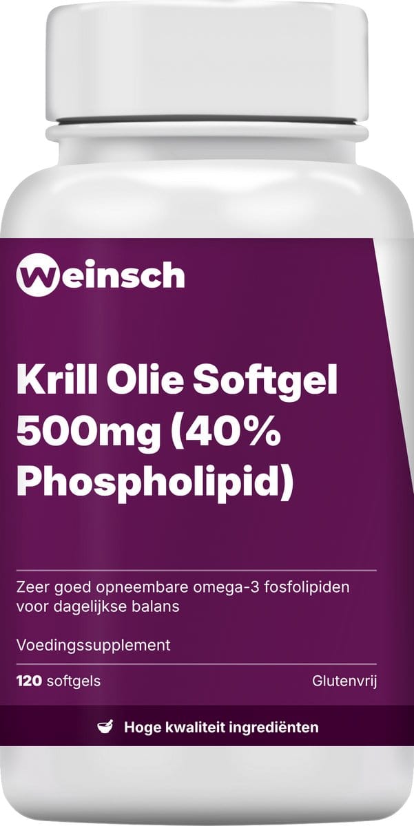Weinsch Krill Olie Softgel 500mg (40% Phospholipid) | 775mg | 120 softgels