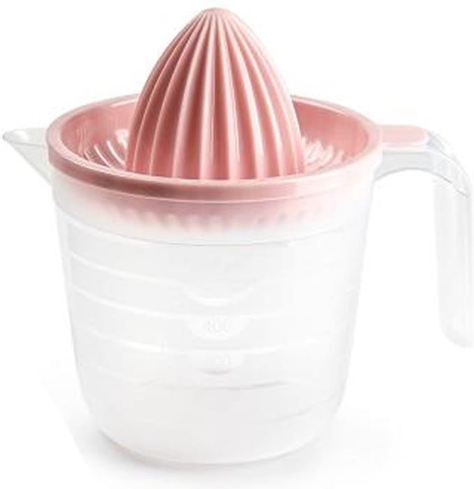 Plasticforte Sinaasappelpers/citruspers - Handmatig - kunststof - 16 x 15 cm - roze