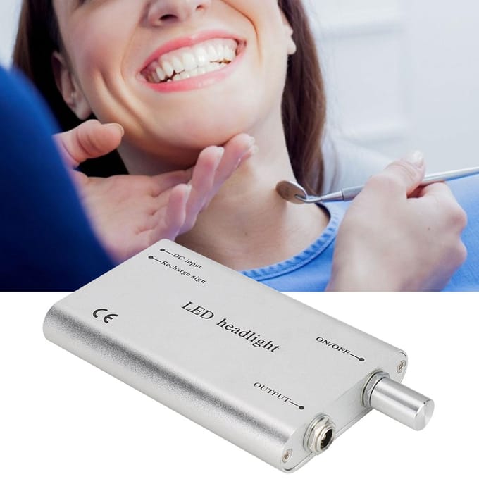 3.5X Tandheelkundige Vergrootglas Verstelbaar Tandarts Chirurgische Loupes met LED Koplamp Zilver US Plug