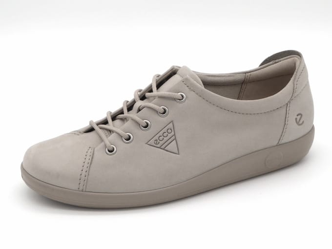 Ecco Dames Veterschoen Soft 2.0 - 206503-61510 Beige/Grijs - Maat 40