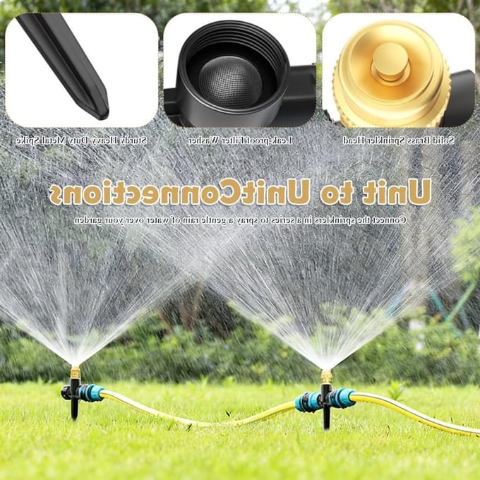 Tuinsproeiers 2 stuks - Gazon sproeier - Automatisch bewateren - Volledig metaal - 360 graden - Messing