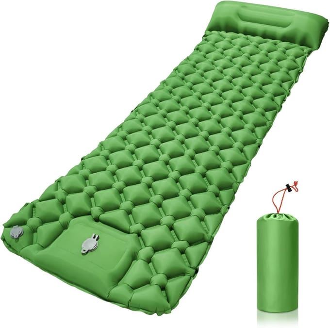 Dailygoods- Camping Matras Zelfopblazend - Ultralicht - Waterdicht - Compact - Geïntegreerd Kussen - Hoogwaardige Celstructuur - Slaapmat