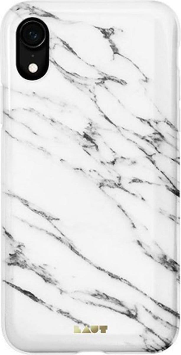 LAUT - iPhone Xr Hoesje - Back Case HUEX Marble Wit
