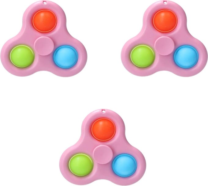 Banzaa Pop it Simple dimple Fidget Spinner ‒ 2 in 1 set 3 stuks ‒ Rage 2021 Roze