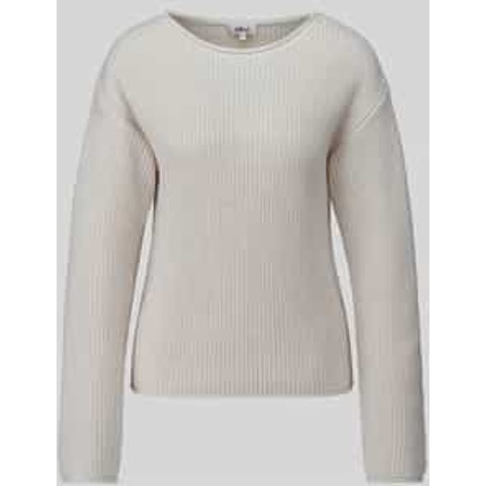 relaxed fit gebreide pullover van katoenmix