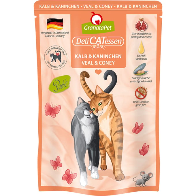 GranataPet DeliCatessen 12 x 85 g Kattenvoer - Kalf & Konijn