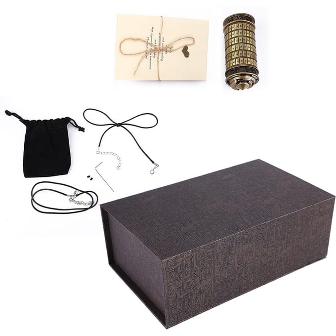 Klassieke Da Vinci Wachtwoord Letter Code Slot Ringhouder Romantisch Cadeau met Ring gray