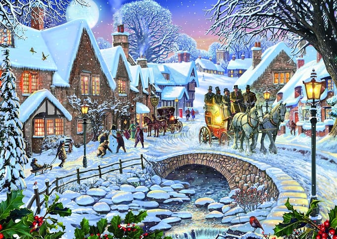 Rebo Publishers Winter Village Jigsaw Puzzle - 1000 Pieces 2D Puzzels