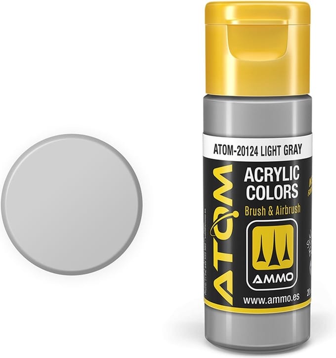 AMMO by Mig Jimenez Hobbyverf Acrylverf - MIG 20124 ATOM - Light Gray - Acryl - 20ml Verf flesje - 20 ml
