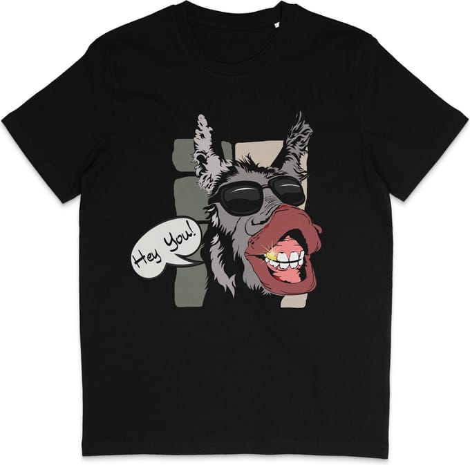 T Shirt Heren - Grappige Ezel - Zwart - Maat S