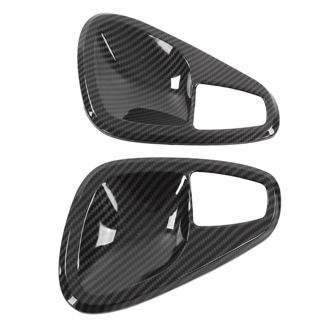 Cache de poignée de porte intérieure Style fibre de carbone Remplacement pour Smart Fortwo W451 Facelift gray