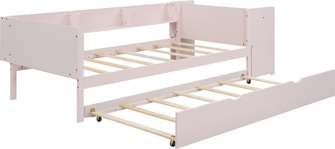 Het kinderbed modern laagbed 90x200cm eenpersoonsbed met uittrekbed bureau