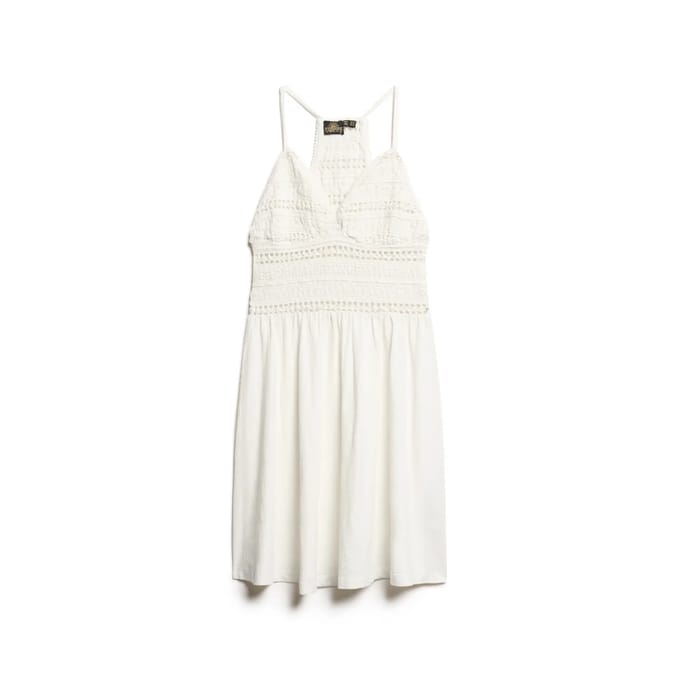 Superdry - Jersey min-jurk met kanten details - Dames - Jurken