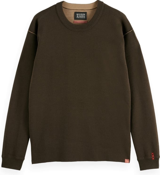 Scotch & Soda Merino Double Face Dropped Shoulder Crewneck Demitasse Größe: L | Pullover Outlet | Herren
