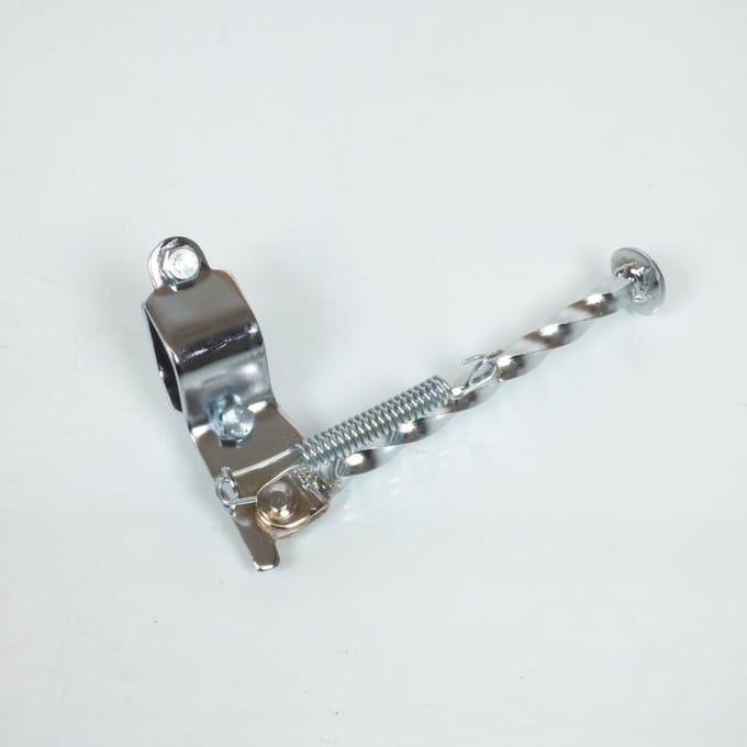 Béquille latérale torsadée chromée pour mobylette MBK 51 180mm bras rond neuf