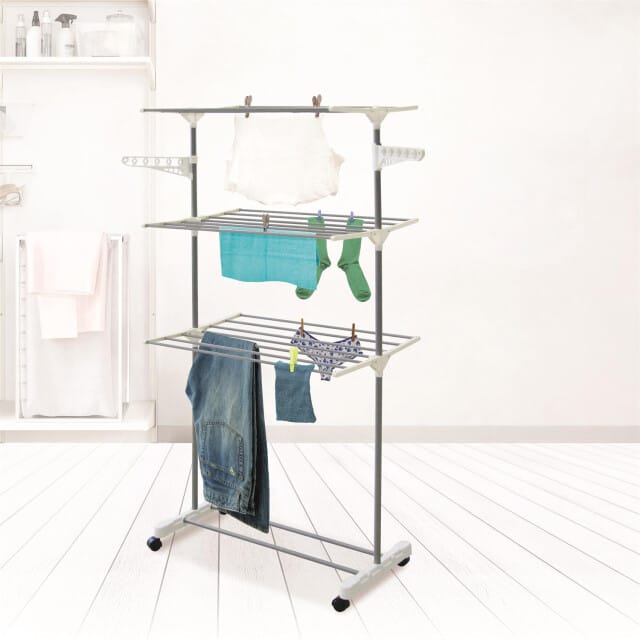 4goodz Droogrek 16 mtr Droogruimte 80x60x165 cm - Wit - 3 niveaus