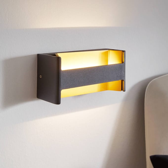 EGLO Feloniche Wandlamp - 1 lichts - LED - Zwart, Goud