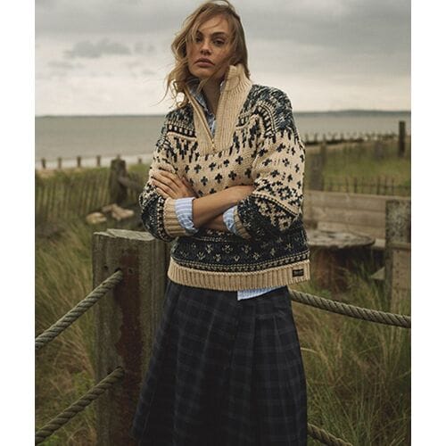 Superdry - Ski Lodge trui met halve rits - Dames - Sweaters