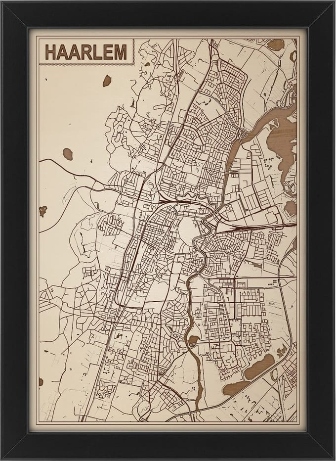 Decoratief Beeld - Houten Van Haarlem - Hout - Bekroned - Bruin - 21 X 30 Cm