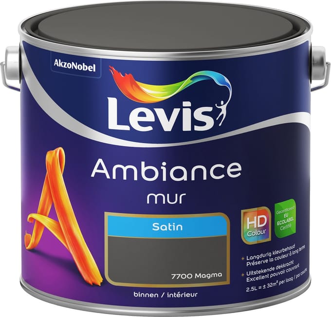 Levis - Ambiance Mur Satin - Magma - 2,5 L