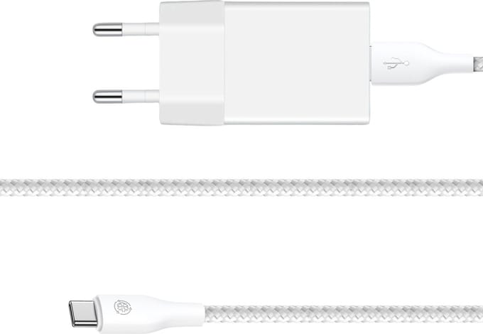 Usb stekker + usb C kabel - 1m - Gsm lader - Telefoon oplader - Oplader A57, A56, A55, A36, A35, A26, A25, A23, A17 5G, Tab A11+, Tab A11, Tab A9+, Tab A9, Tab A8 10.5