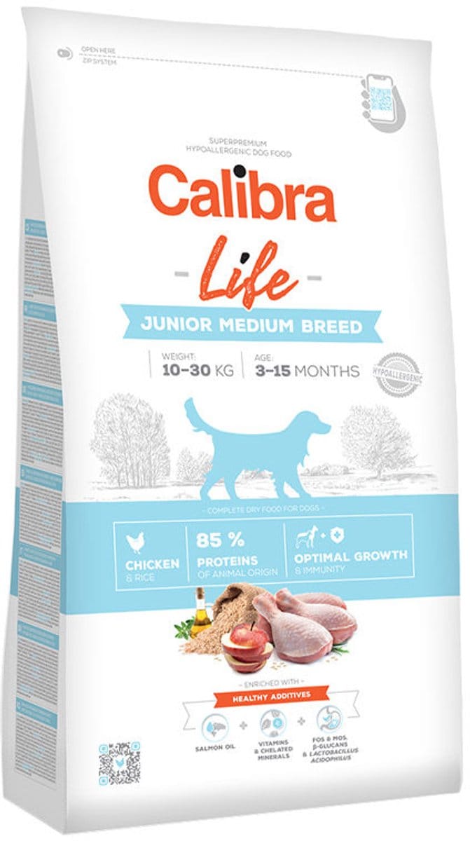Calibra Dog Life - Junior Medium Breed Chicken - 12kg