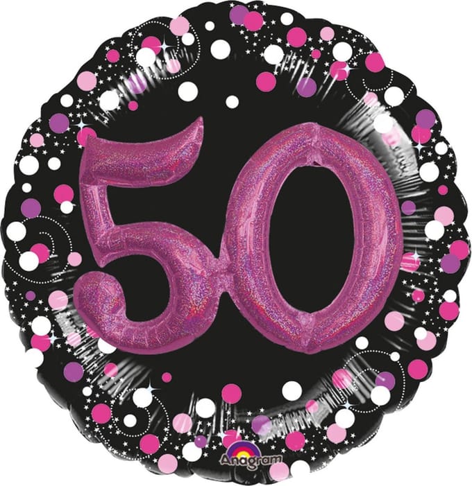Ballon “Sparkling Pink 50” Folie Ballon 91 x 91 c