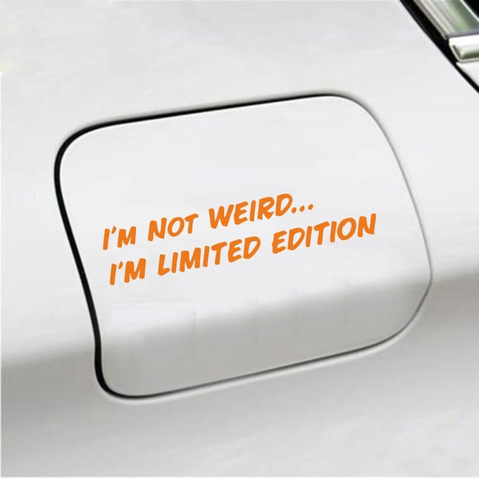 Bumpersticker - Im Not Weird - 4 X 20 - Oranje