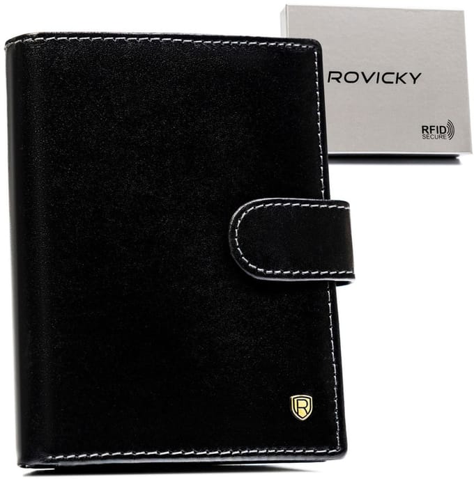 Rovicky - Lederen Herenportemonnee - RFID Technologie - Verticale Indeling