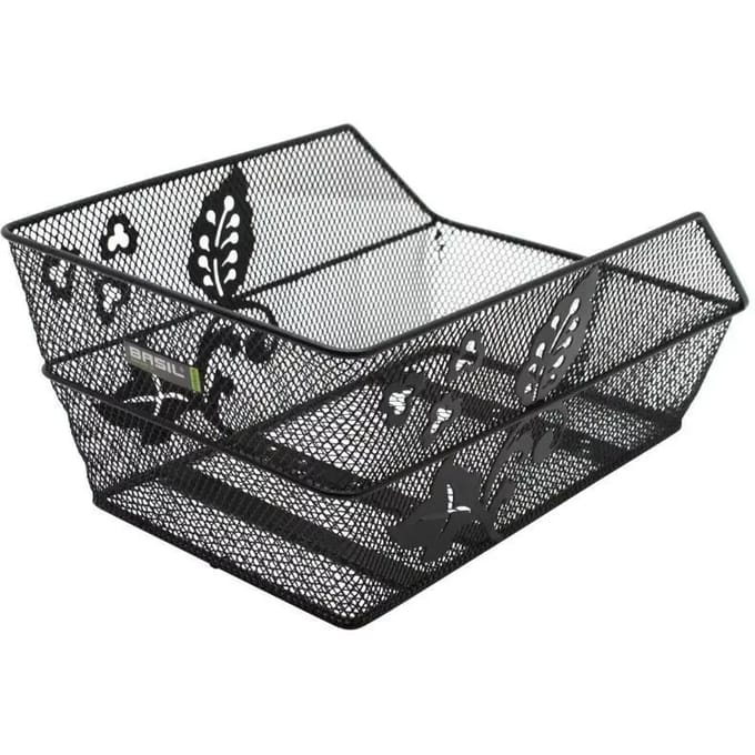Basil Cento Flower Fietsmand - Achter - Staal - Zwart