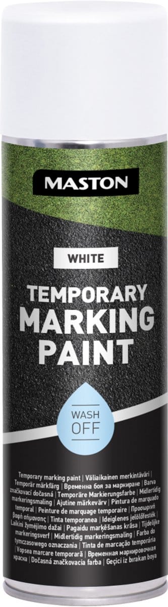 Maston Temporary Marking Paint - Mat - Wit - Tijdelijke Markeringsspray - 500 ml - spuitbus verf