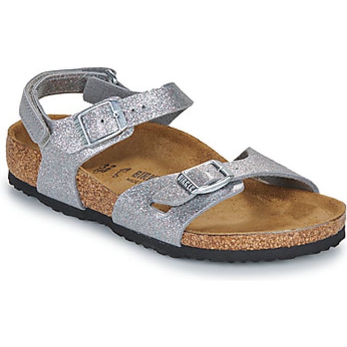 BIRKENSTOCK  Platte sandalen Rio AS Kids BF Sparkling Silver