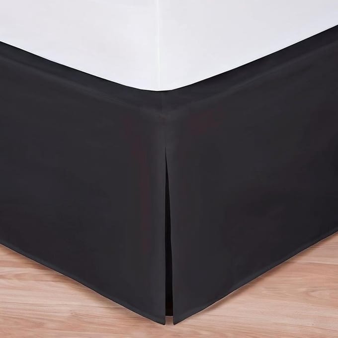Bed Skirt - Bed Wrap - Bed Decor - Never Lift Mattress - Queen 35cm Drop - Black