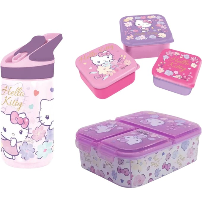 Hello Kitty lunchset; lunchbox, snackbox en drinkfles