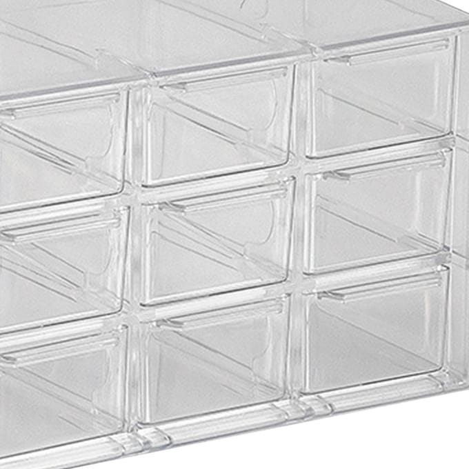9 Vakken Desktop Opbergdoos Lade Ruimtebesparend Stofdicht Desktop Verdeelde Lade Transparant white