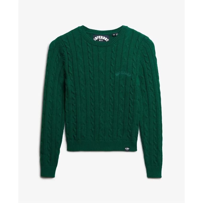 Fijne gedraaide trui essentials ronde hals dames Superdry